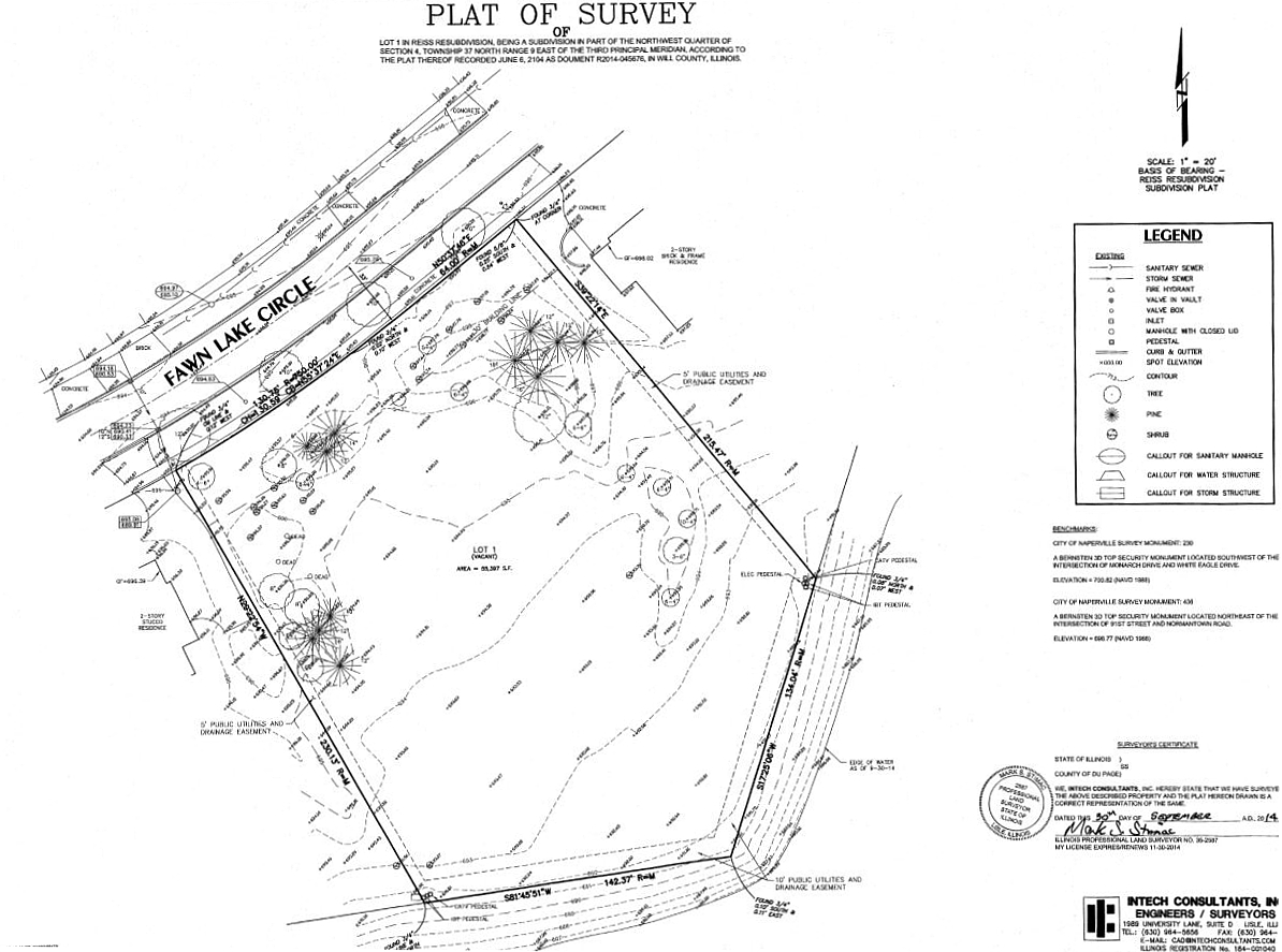 Topographic survey of the lot